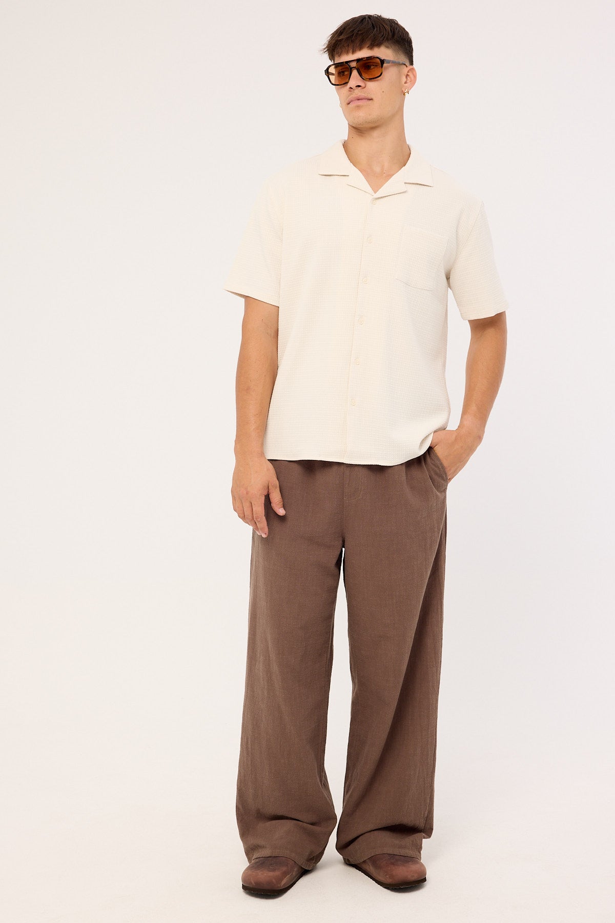 Common Need Mykonos Waffle Resort Shirt Cream