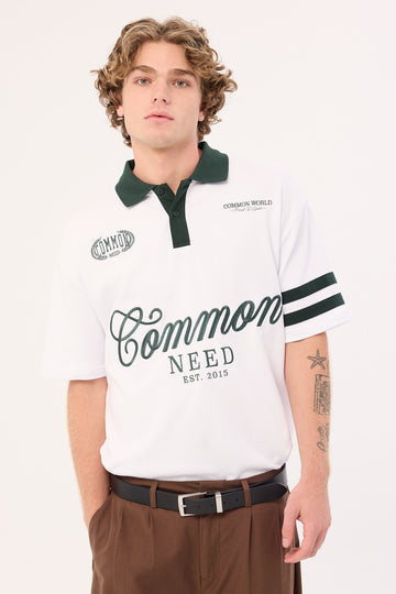 Common Need Ascend Short Sleeve Rugby Polo White