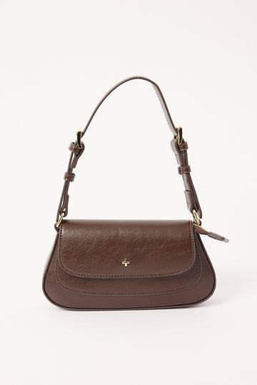 Peta + Jain Nikki Shoulder Bag Choc Crinkle