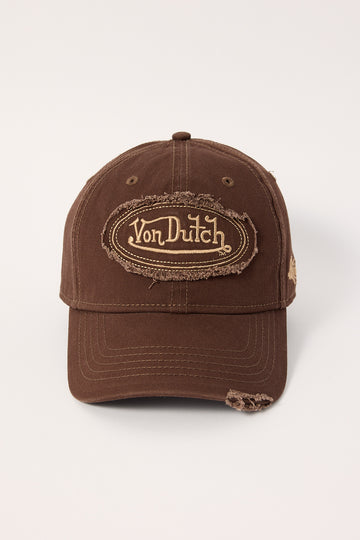 Von Dutch Distressed Dad Cap Brown
