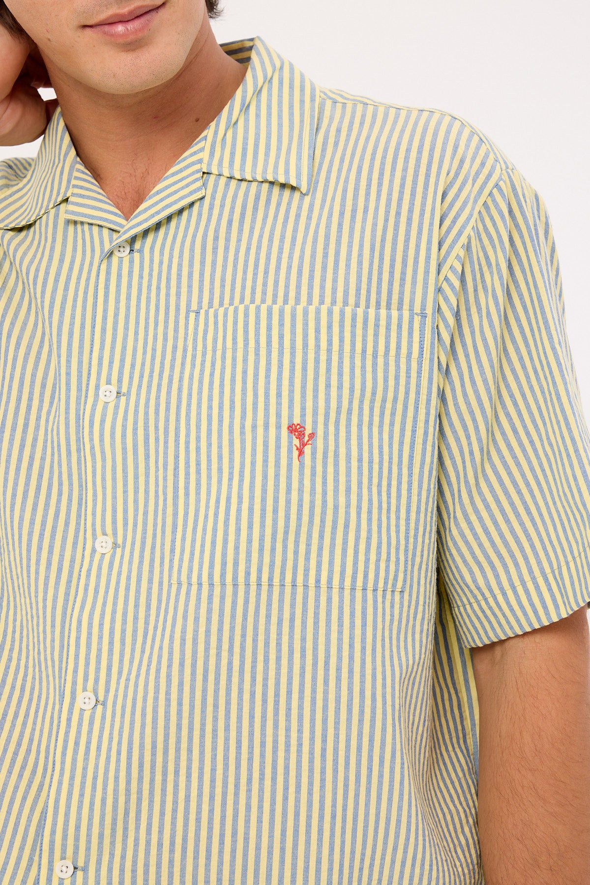 Barney Cools Boathouse Shirt Green Stripe