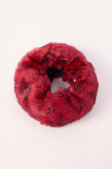 Token Fluffy Faux Fur Headband Red