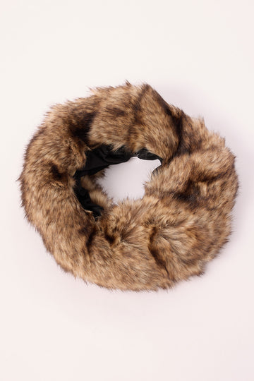Token Fluffy Faux Fur Headband Brown