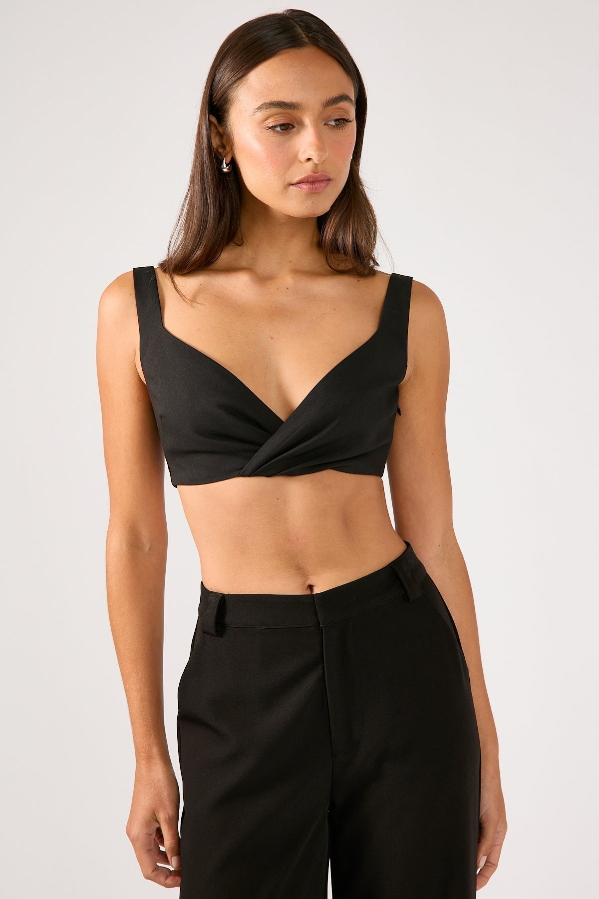 Perfect Stranger Luca V Neck Bralette Black