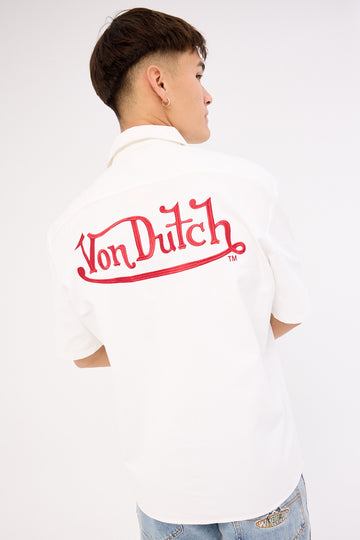 Von Dutch Von Dutch Mix Men's Collared Shirt White