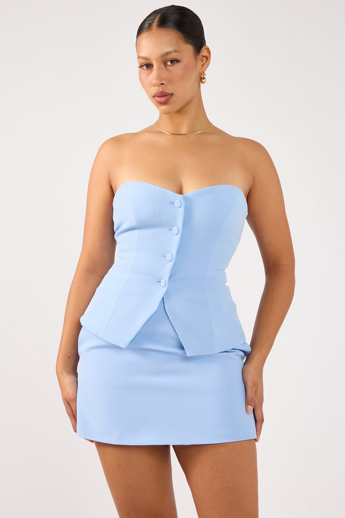 Perfect Stranger Luna High Rise Mini Skirt Blue