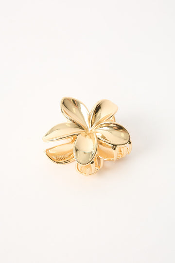 Token Frangipani Flower Hair Claw Gold