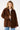 Perfect Stranger Raven PU Suede Long Line Jacket Brown