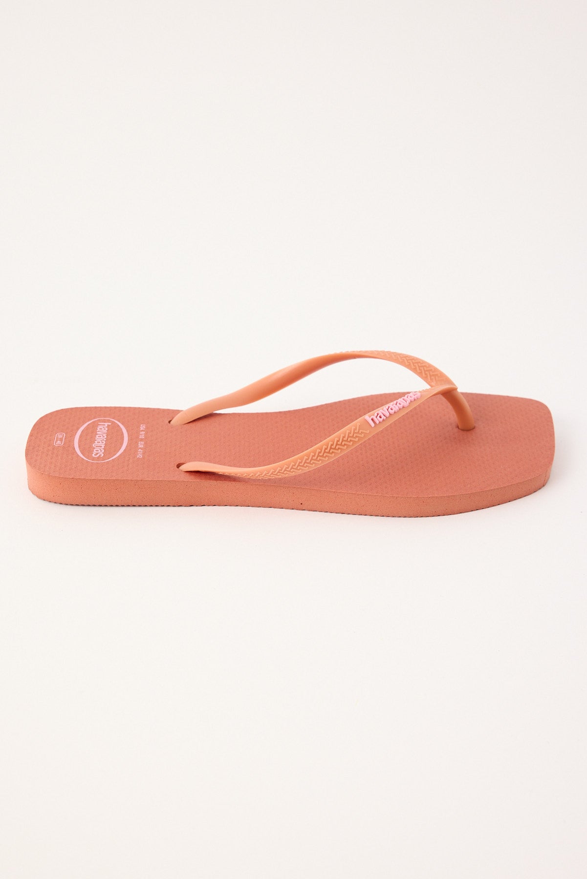 Havaianas Slim Square Logo Pop Up Thong Pink Clay