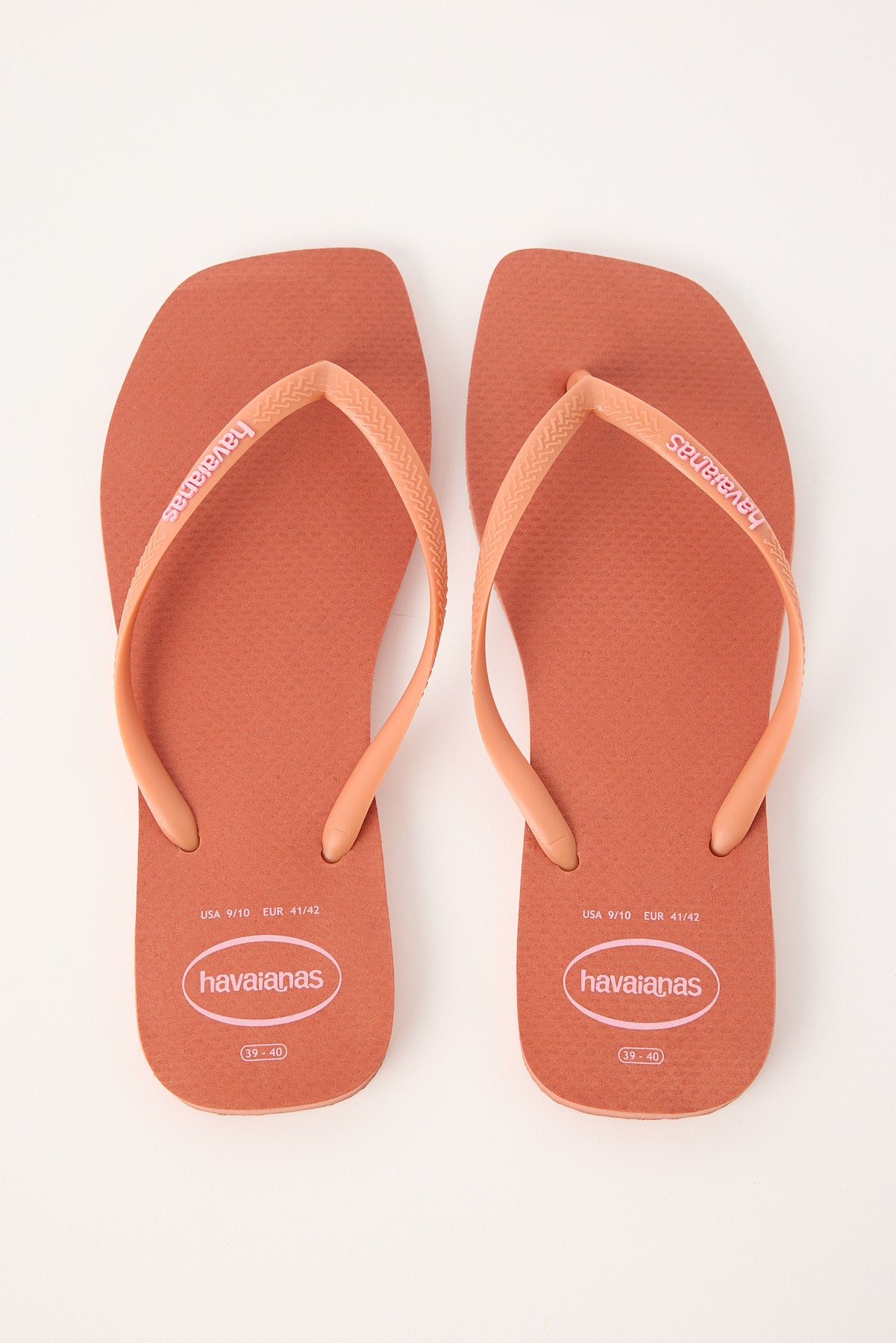 Havaianas Slim Square Logo Pop Up Thong Pink Clay