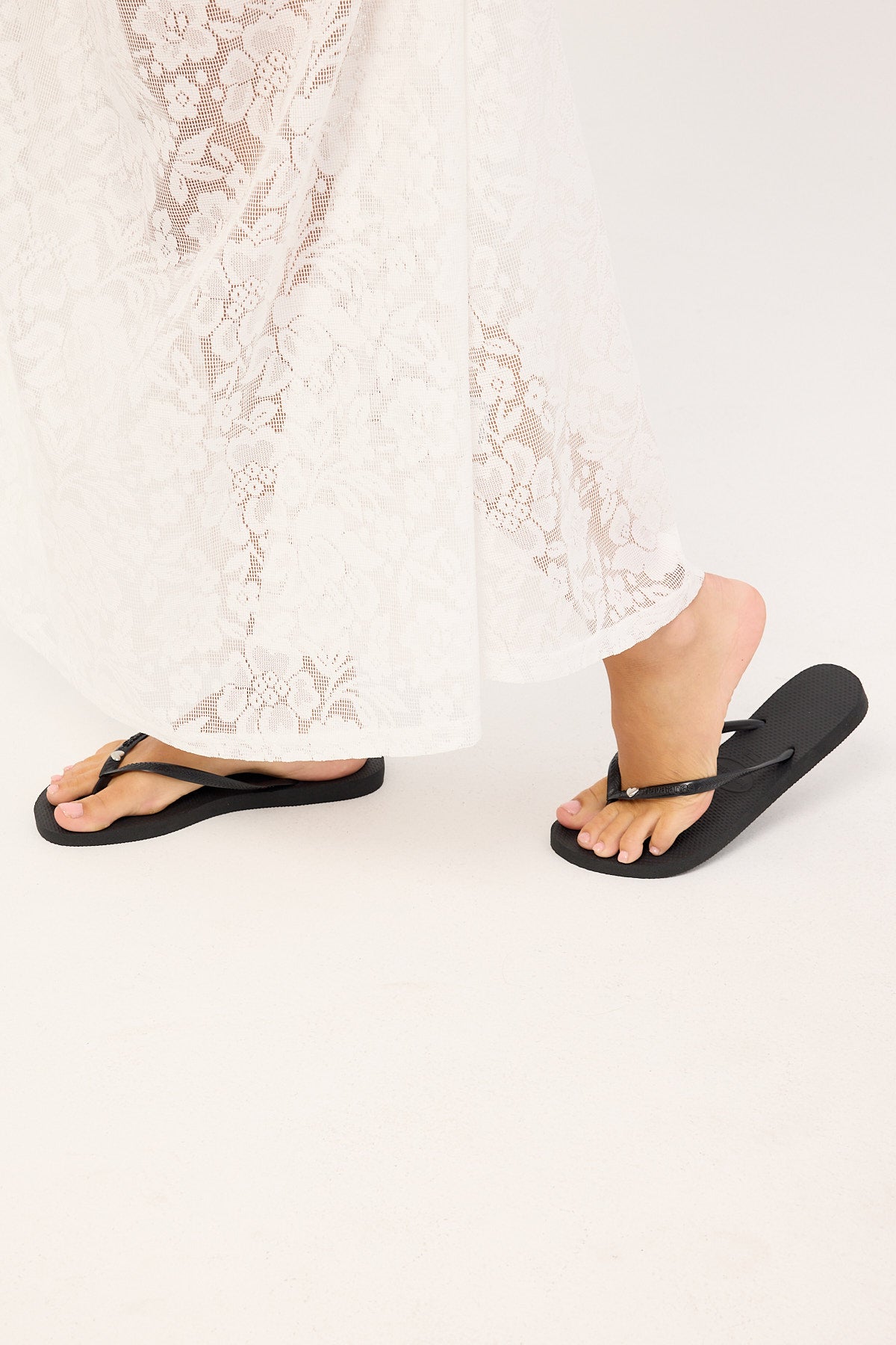 Havaianas Slim Metal Heart Thong Black