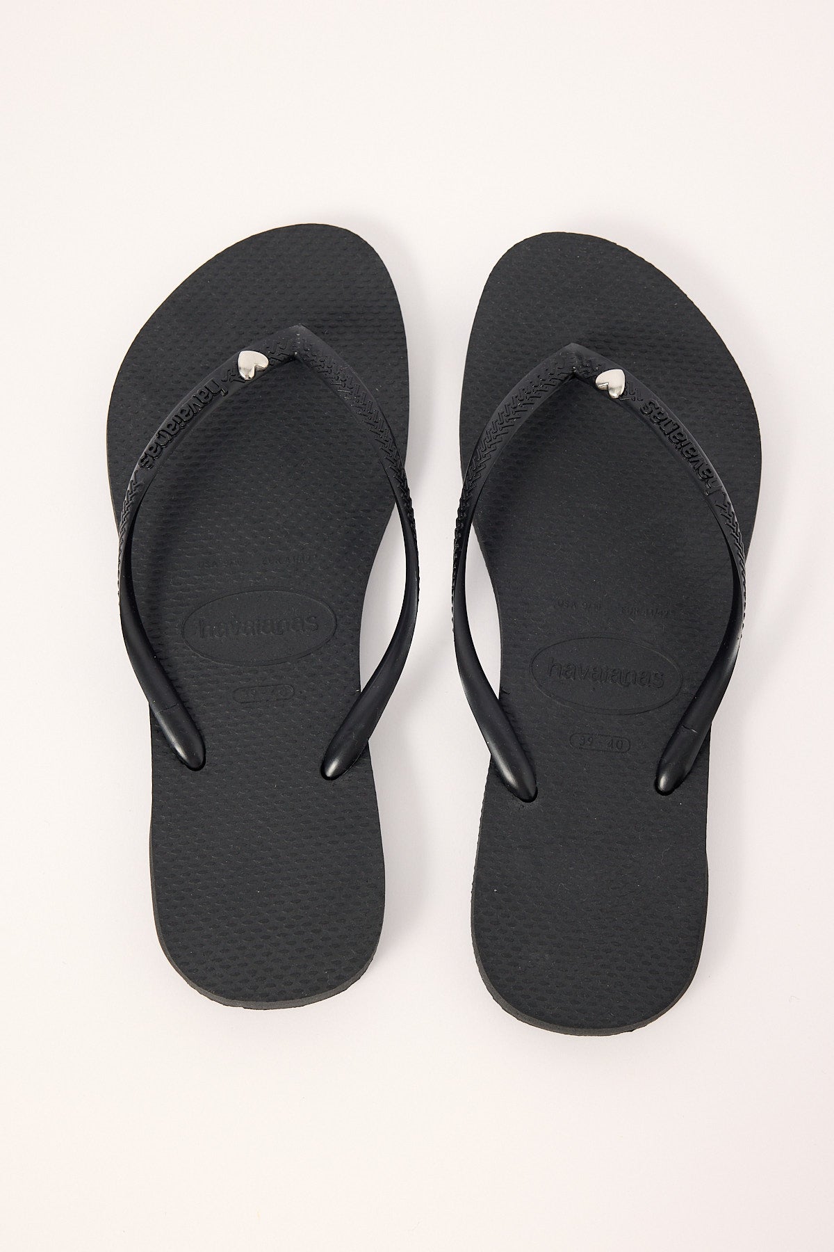Havaianas Slim Metal Heart Thong Black
