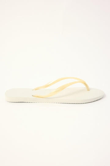 Havaianas Womens Slim Metallic Thong White