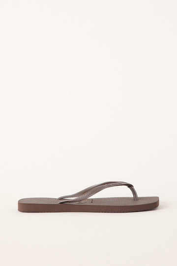 Havaianas Womens Slim Square Thong Dark Brown