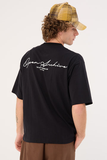 Open Archive Signature Organic Boxy Tee Black