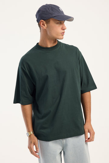 Open Archive Organic Boxy Tee Forest Green
