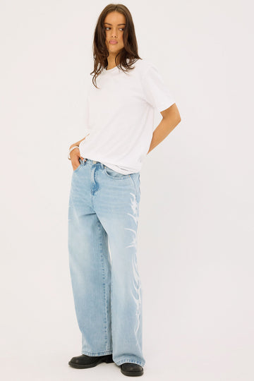 Neovision Stencil Dyno Low Baggy Jean Light Blue Denim