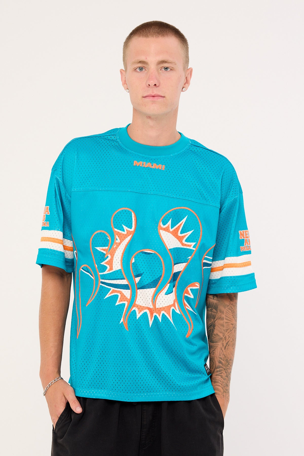 Nena & Pasadena M-Dolphins Flame Tee Aqua