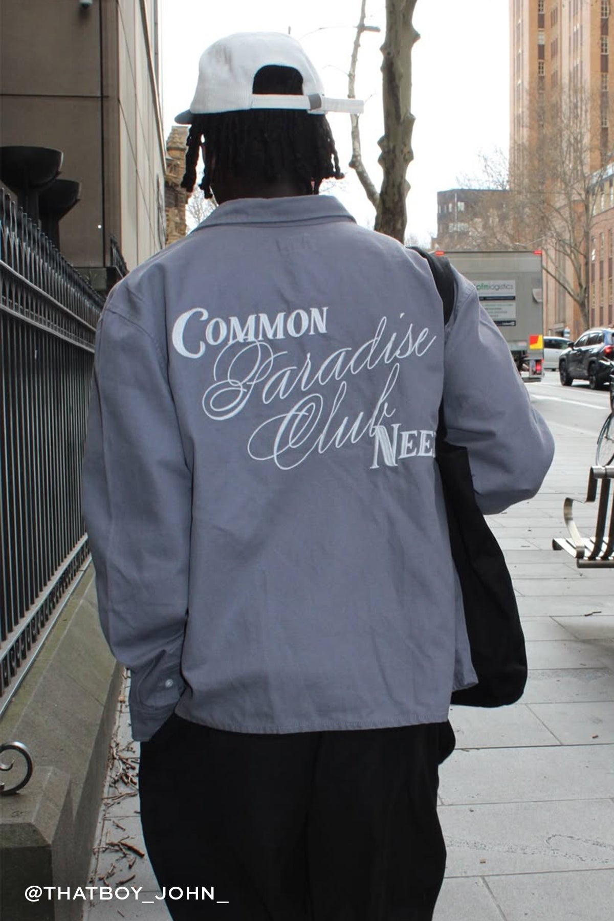 Common Need Elysian Boxy Long Sleeve Shirt Stone Blue