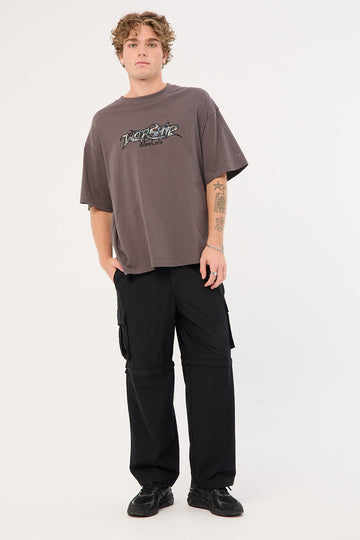 Worship Smoko Zip Off Cargo Pant Washed Black