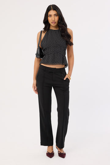 Perfect Stranger Nylah Low Rise Pintuck Pant Black