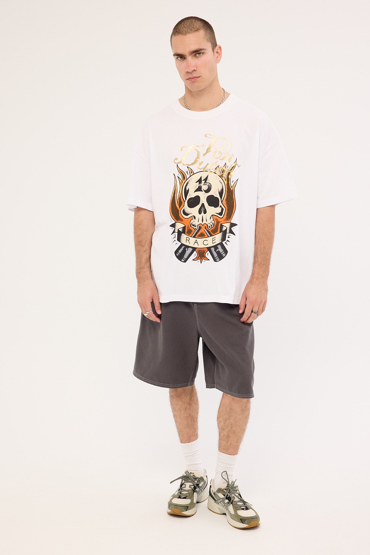 Von Dutch Mens Fire Tee White