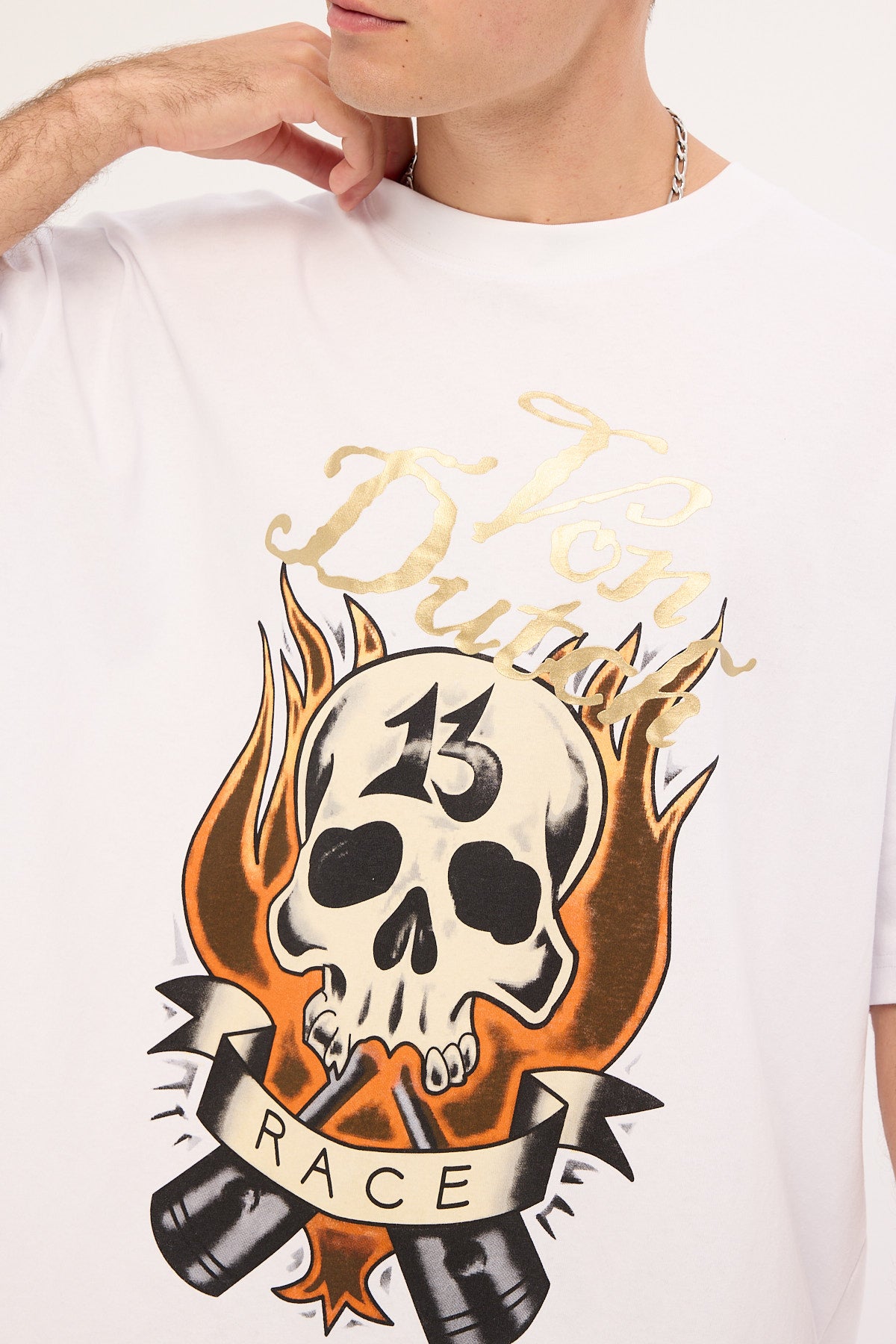 Von Dutch Mens Fire Tee White