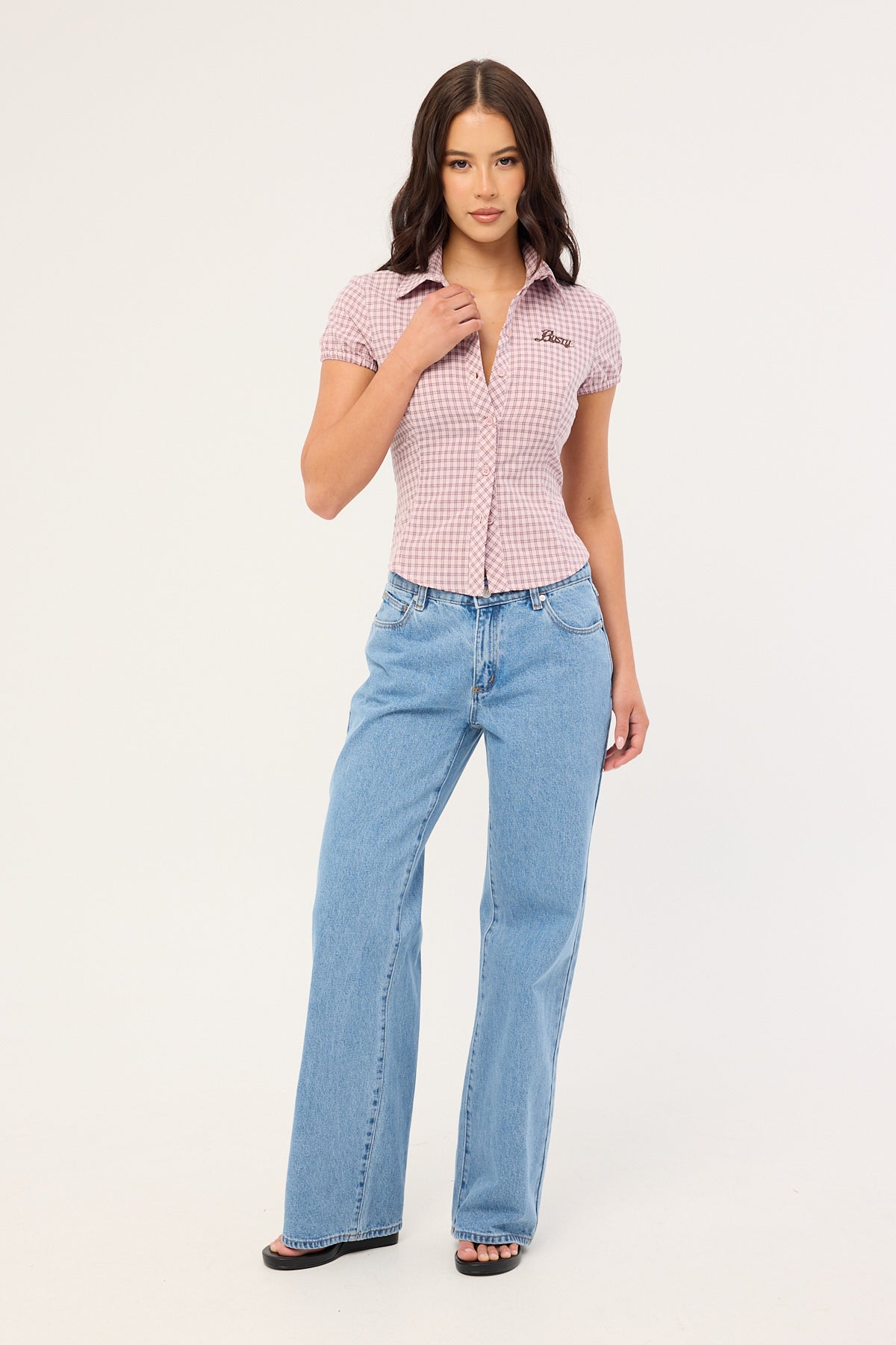 Rusty Missy May Check Shirt Pink/Mink