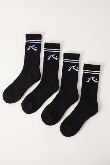 Rusty Comp Mid Calf 4-Sock Pack Black 1