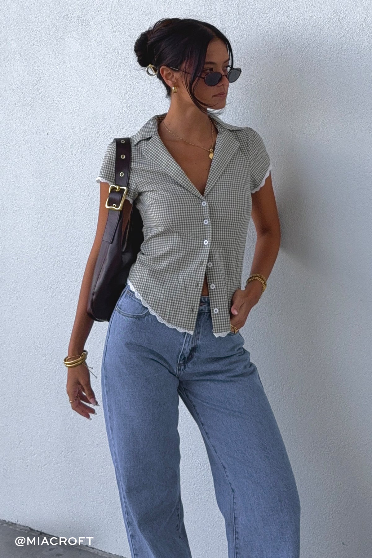 Luck & Trouble Frankie Cap Sleeve Blouse Olive