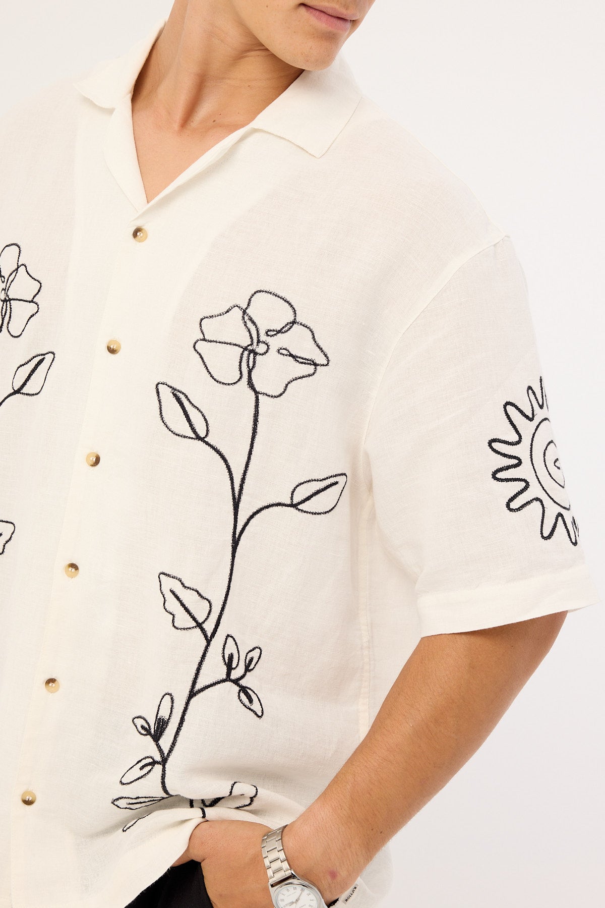 Rolla's Suns Up Flower Bowler Off White