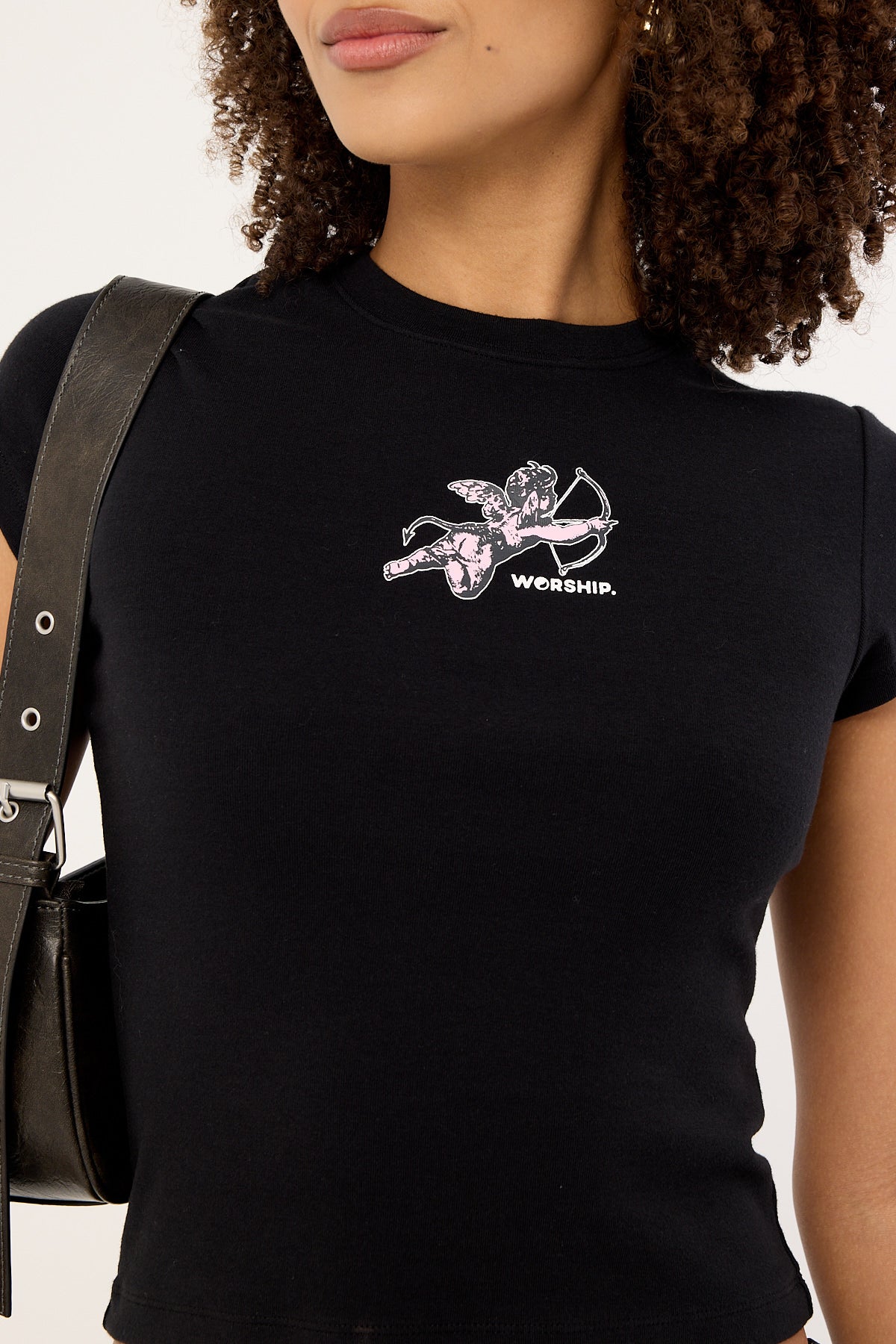 Worship Cherub Cap Sleeve Tee Black