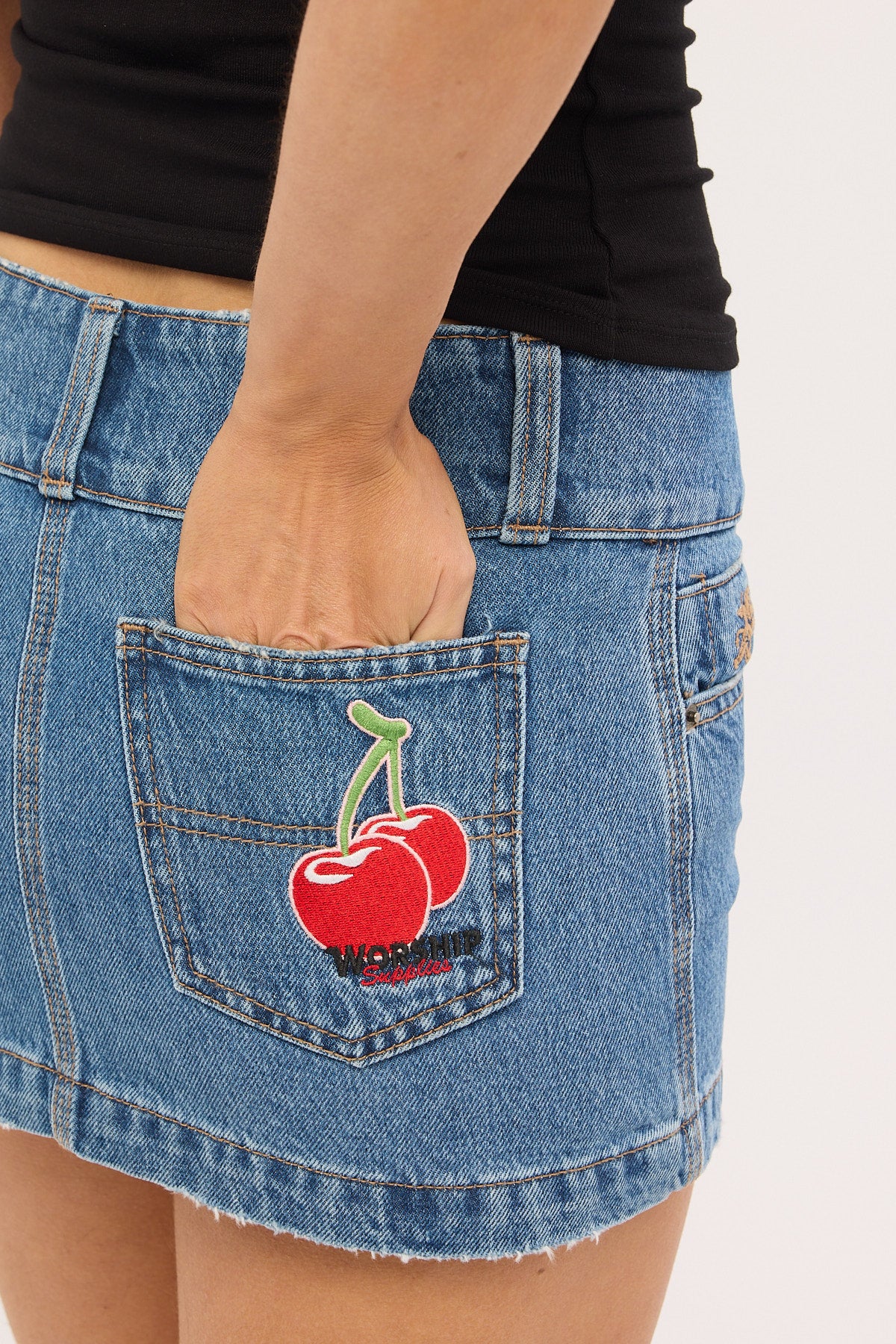 Worship Glazed And Confused Micro Skirt Sky High Blue