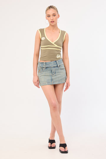 Worship Nostalgia Micro Skirt Dirty Streaky Fade