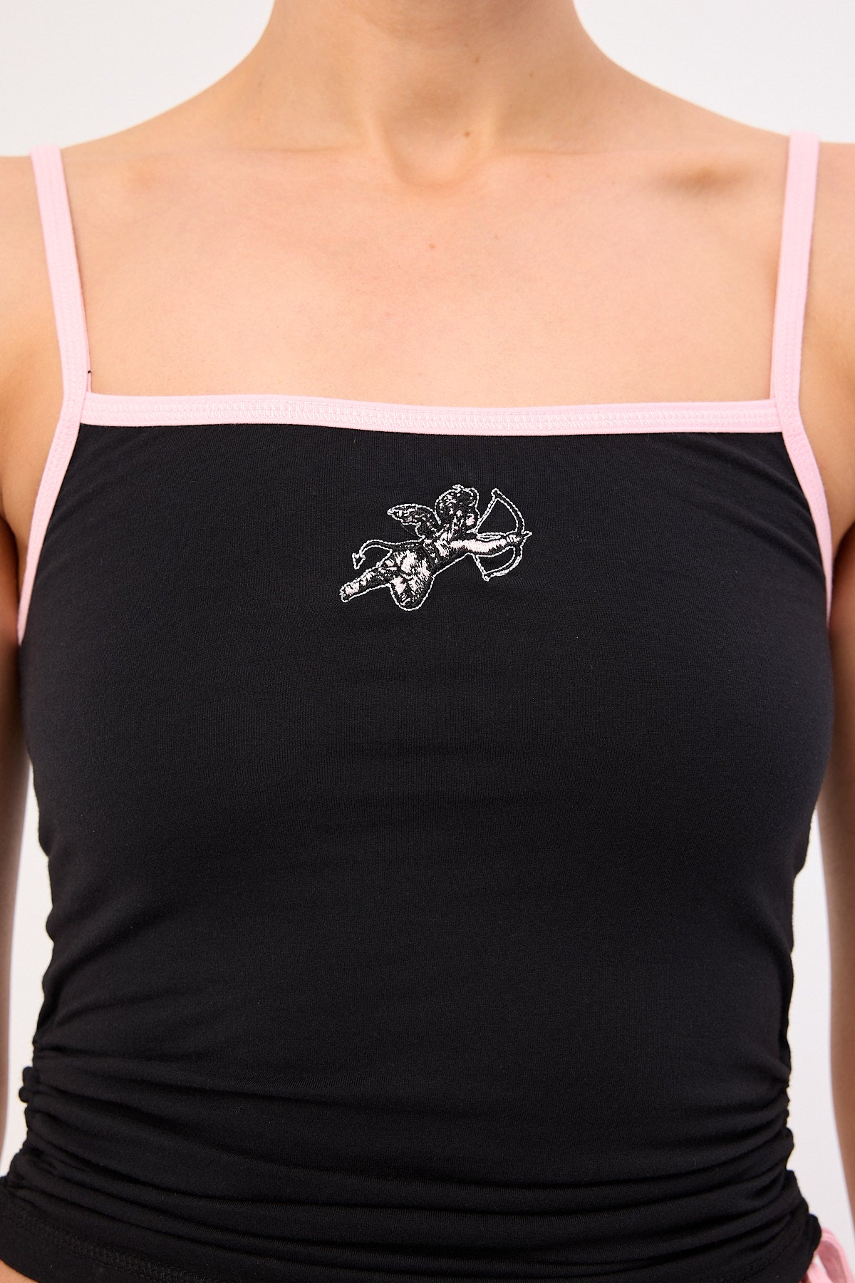 Worship Cherub Ruched Singlet Black