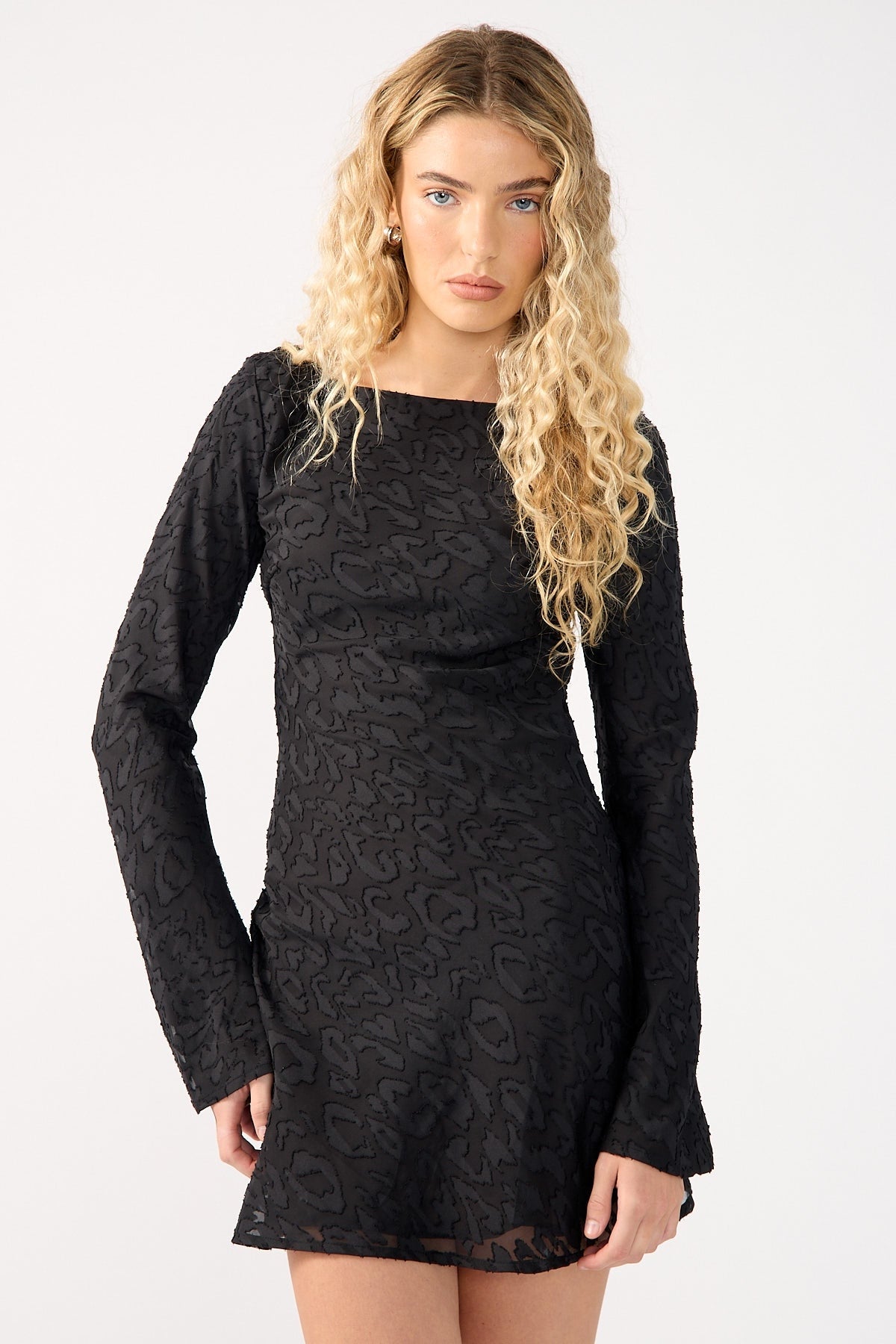 Perfect Stranger Bellina Long Sleeve Mini Dress Black