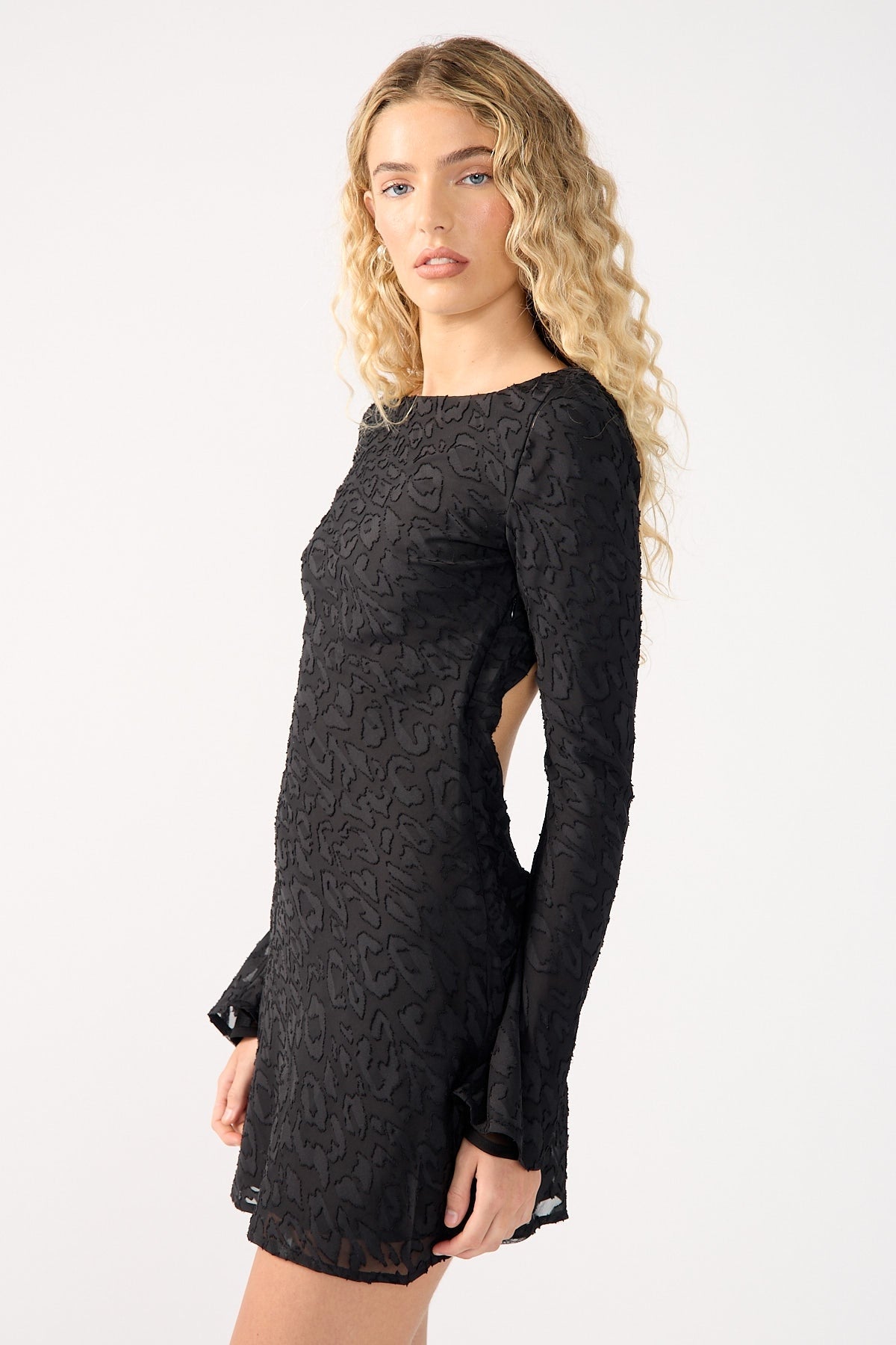 Perfect Stranger Bellina Long Sleeve Mini Dress Black