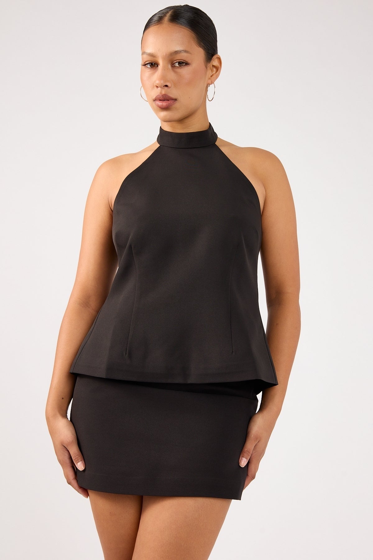 Perfect Stranger Beck Buckle Mini Skirt Black