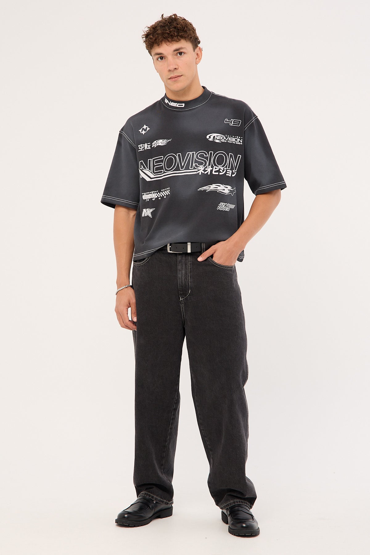 Neovision Surge Oversized Cropped Super Heavy Tee Sunfade Acid Grey