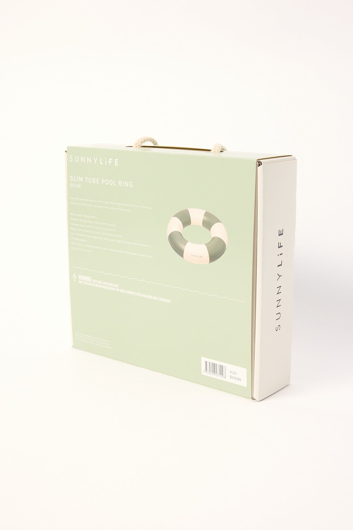 Sunnylife Slim Tube Pool Ring Olive Stripe