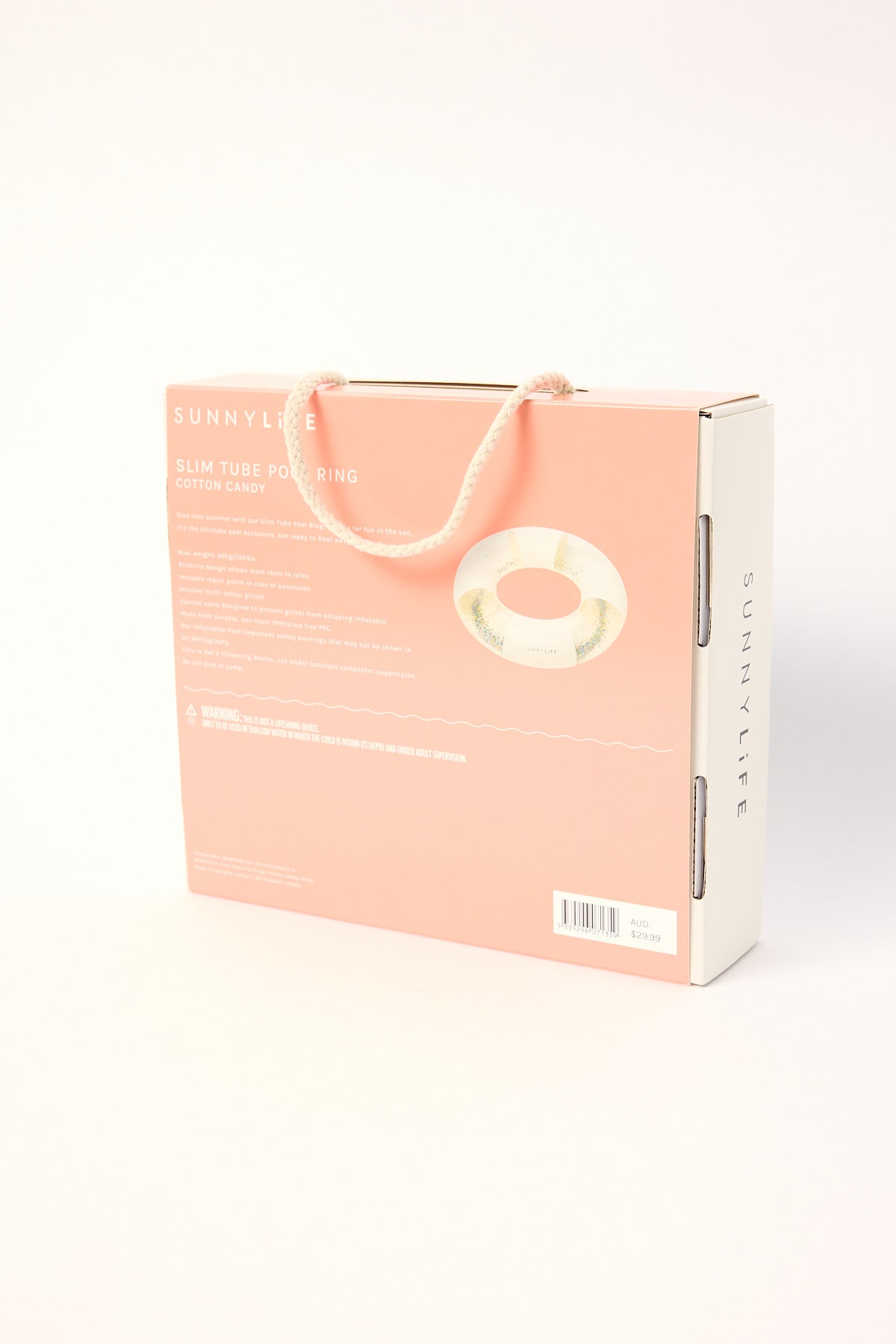 Sunnylife Slim Tube Pool Ring Cotton Candy Stripe