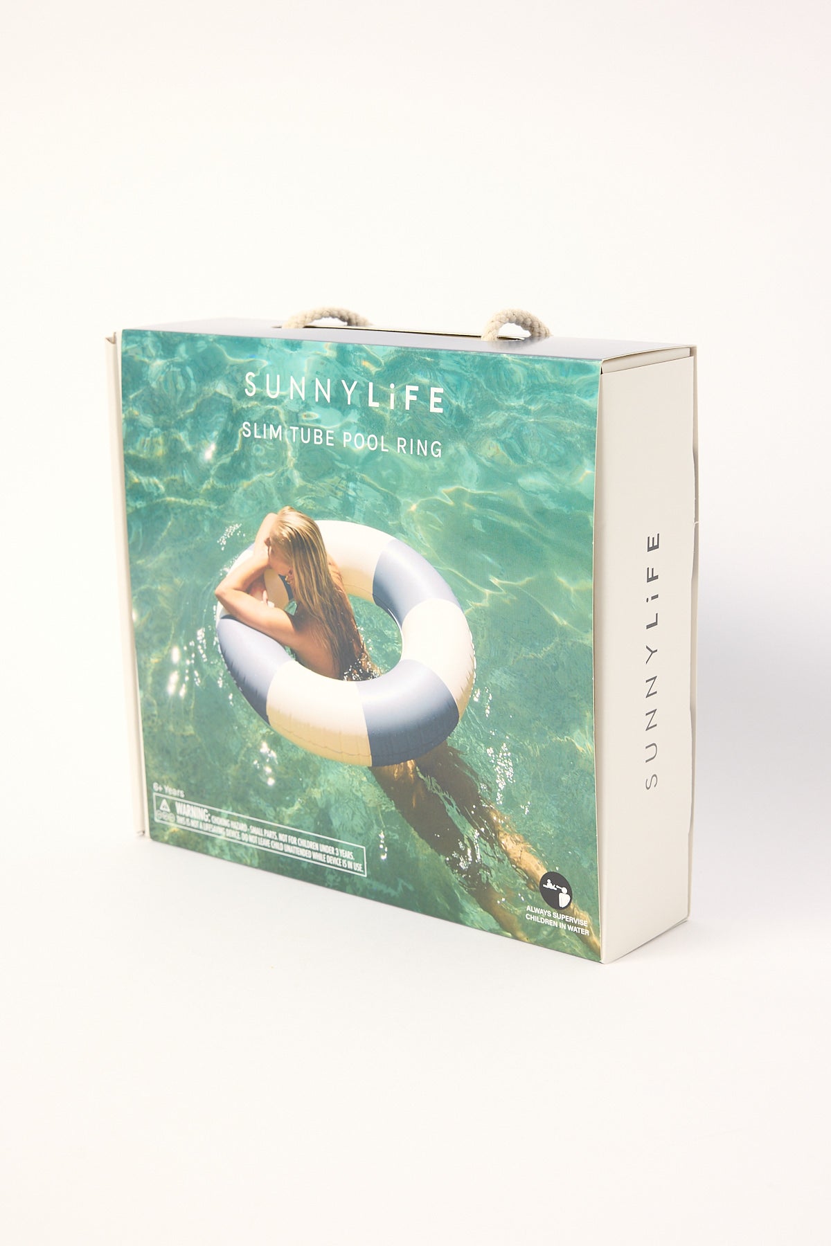 Sunnylife Slim Tube Pool Ring Navy Stripe