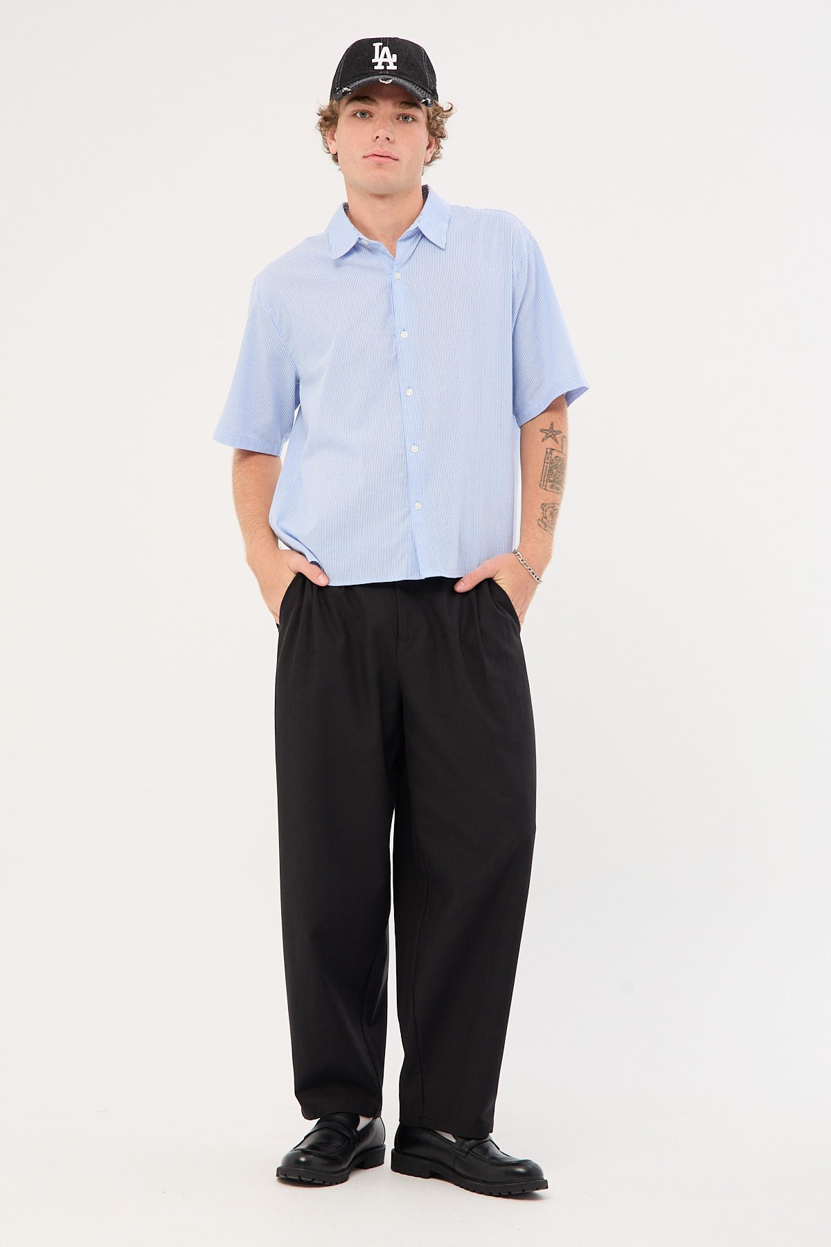 Common Need Blanco Pleated Tailored Trouser Black