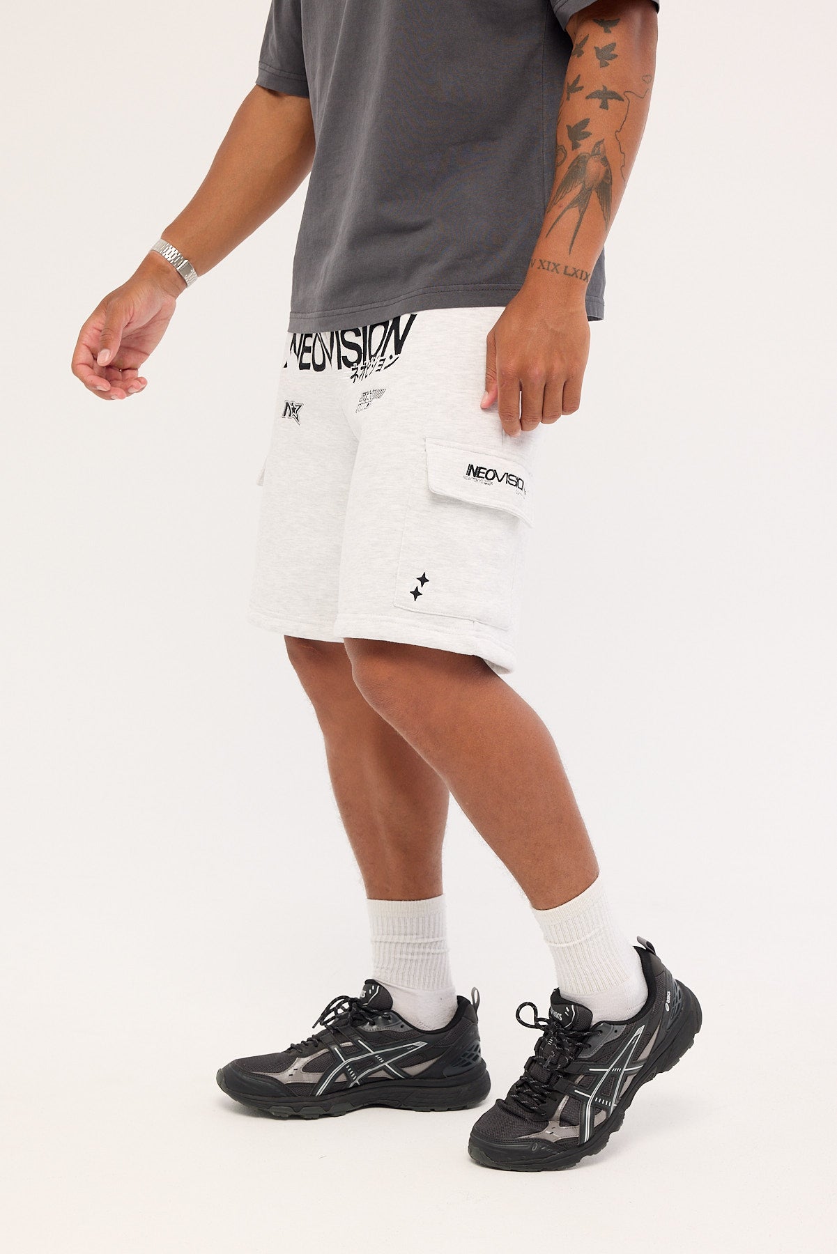 Neovision Surge Relaxed Cargo Sweat Short Snow Marle