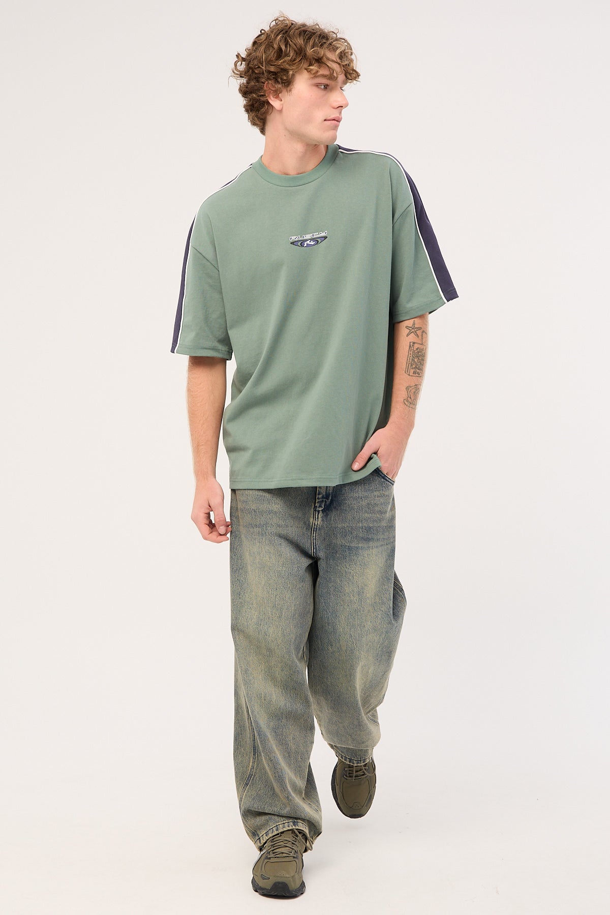 Rusty Panel Tee Rusty Uprising Panelled Heavy Tee Slate – Universal Store