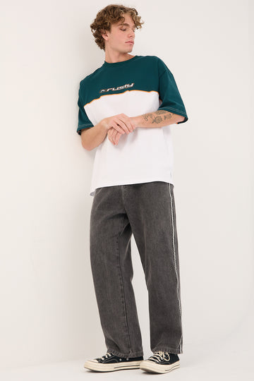Rusty Infinity 3.0 Heavy Tee White/Deep Teal
