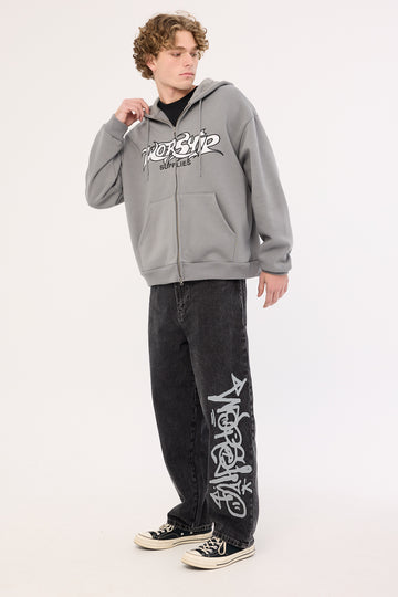 Worship Graf Big Dawg Baggy Jean Black Rinse
