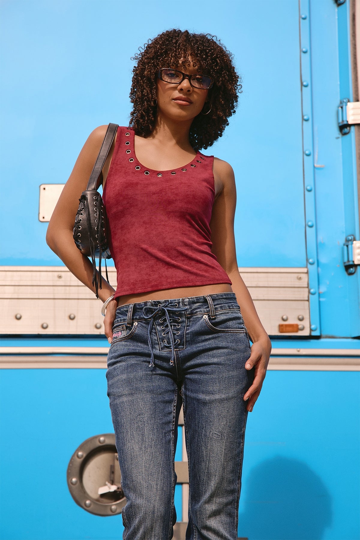 Rusty Eye Let Loose Tank Top Cranberry