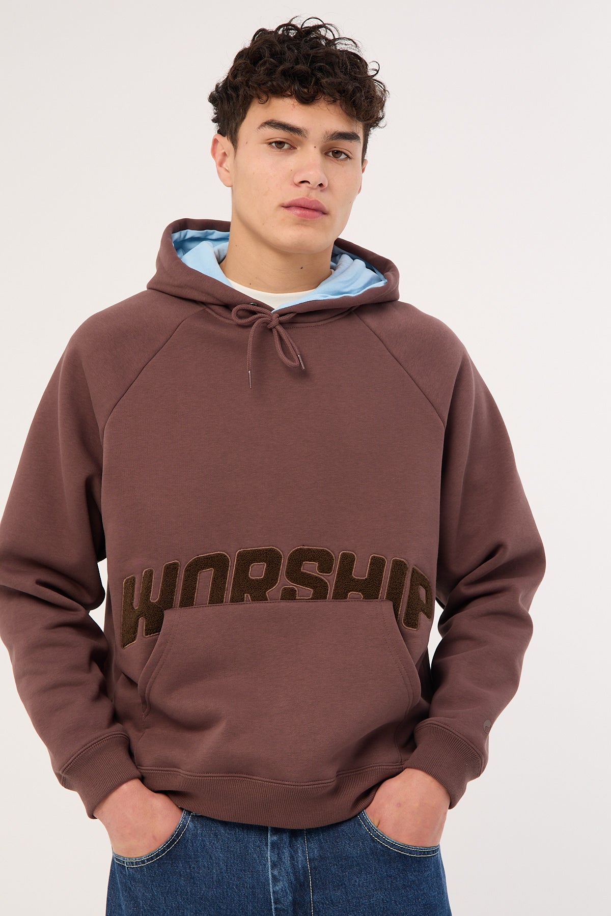 Worship Ohfour Raglan Pullover Hood Dark Choc Brown