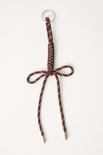 Token Woven Rope Bow Keyring Brown